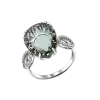 Product image 1 of the product “Women's Ring “Oval with Stone Leaflets” in 925 Sterling Silver with Cubic Zirconia and Quartz ”