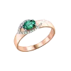 Artikelbild 1 des Artikels “Damenring „Oval mit Steinbogen“ aus 585 Rotgold mit Brillanten und Smaragd, 0,06 ct “