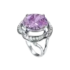 Product image 1 of the product “Women's Ring “Oval with Stone Arc” in 925 Sterling Silver with Cubic Zirconia and Amethyst ”
