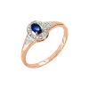Artikelbild 1 des Artikels “Damenring „Oval mit Steinkranz“ aus 585 Rotgold mit Brillanten und Saphir “