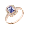 Product image 1 of the product “Women's Ring “Oval with Stone Halo” in 585 Rose Gold with Cubic Zirconia ”
