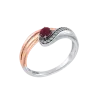 Artikelbild 1 des Artikels “Damenring „Oval mit Wirbel“ aus 585 Bicolor-Gold mit Brillanten und Rubin “