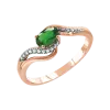 Artikelbild 1 des Artikels “Damenring „Oval mit Wirbel“ aus 585 Rotgold mit Brillanten und Smaragd “