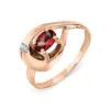 Artikelbild 1 des Artikels “Damenring „Oval mit Wirbel“ aus 585 Rotgold mit Zirkonia und Granat “