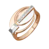 Product image 1 of the product “Women's Ring “Ovals with Stone Bar” in 585 Two-Tone Gold with Topaz ”