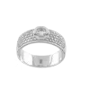 Product image 1 of the product “Women's Ring “Pavé with Solitaire” in 585 White Gold with Diamonds ”