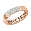 Product image 1 of the product “Women's Ring “Wide Pavé Plate” in 585 Rose Gold with Diamonds ”