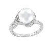 Product image 1 of the product “Women's Ring “Pearl in Sweep” in 925 Sterling Silver with Cubic Zirconia and Pearls ”