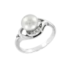 Artikelbild 1 des Artikels “Damenring „Perle im Schwung“ aus 925 Silber mit Zirkonia und Perlen “