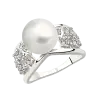 Product image 1 of the product “Women's Ring “Pearl with Stone Panels” in 925 Sterling Silver with Cubic Zirconia and Pearls ”