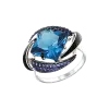 Artikelbild 1 des Artikels “Damenring „Quadrat mit Steinschwingen“ aus 925 Silber mit Zirkonia und Sitall “