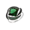 Product image 1 of the product “Women's Ring “Rhombus with Black Enamel” in 925 Sterling Silver with Cubic Zirconia and Sitall ”