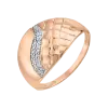 Artikelbild 1 des Artikels “Damenring „Rautenmuster mit Steinwelle“ aus 585 Rotgold mit Zirkonia “