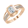 Product image 1 of the product “Women's Ring “Rectangle with Stone Rows” in 585 Rose Gold with Cubic Zirconia ”
