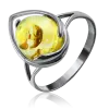 Product image 1 of the product “Women's Ring “Round in Sweep” in 925 Sterling Silver with Amber ”