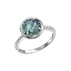 Product image 1 of the product “Women's Ring “Bezel-Set Round with Stone Shank” in 925 Sterling Silver with Cubic Zirconia and Quartz ”