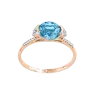 Product image 1 of the product “Women's Ring “Round with Side Stones” in 585 Rose Gold with Cubic Zirconia and Topaz ”