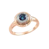 Artikelbild 1 des Artikels “Damenring „Rund mit Steinkranz“ aus 585 Rotgold mit Brillanten und London Blue Topas, 0,06 ct “