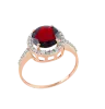 Artikelbild 1 des Artikels “Damenring „Rund mit Steinkranz“ aus 585 Rotgold mit Zirkonia und Granat “