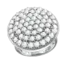Product image 1 of the product “Women's Ring “Round Pavé Plate” in 925 Sterling Silver with Cubic Zirconia ”