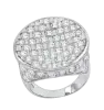 Product image 1 of the product “Women's Ring “Round Pavé Plate” in 925 Sterling Silver with Cubic Zirconia ”