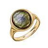 Product image 1 of the product “Women's Ring “Bezel-Set Round Labradorite” in Gold-Plated 925 Sterling Silver with Labradorite ”