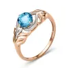 Product image 1 of the product “Women's Ring “Round Stone with Tendrils” in 585 Rose Gold with Topaz ”