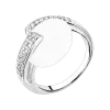Artikelbild 1 des Artikels “Damenring „Runder Stein mit Steinschiene“ aus 925 Silber mit Mondstein “