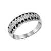 Product image 1 of the product “Women's Ring “Black and White Pavé” in 925 Sterling Silver with Cubic Zirconia ”