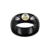 Product image 1 of the product “Women's Ring “Black Ceramic with Stone” in 585 Yellow Gold with Diamonds ”