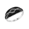 Artikelbild 1 des Artikels “Damenring „Schwarzes Pavé mit Schlaufe“ aus 925 Silber mit Zirkonia “