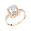 Artikelbild 1 des Artikels “Damenring „Smaragdschliff mit Steinkranz“ aus 585 Rotgold mit Zirkonia “