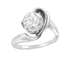Product image 1 of the product “Women's Ring “Solitaire in Heart Swirl” in 925 Sterling Silver with Cubic Zirconia ”