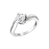 Artikelbild 1 des Artikels “Damenring „Solitär im Schwung“ aus 925 Silber mit Zirkonia “