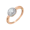 Product image 1 of the product “Women's Ring “Solitaire in Swirl” in 585 Two-Tone Gold with Cubic Zirconia ”