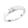 Product image 1 of the product “Women's Ring “Solitaire in Wide Band” in 925 Sterling Silver with Cubic Zirconia ”