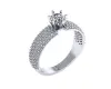 Artikelbild 1 des Artikels “Damenring „Solitär mit Pavé-Schiene“ aus 925 Silber mit Zirkonia “