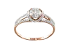 Product image 1 of the product “Women's Ring “Solitaire with Stone Halo” in 585 Rose Gold with Cubic Zirconia ”