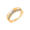 Product image 1 of the product “Women's Ring “Solitaire with Stone Row” in 585 Yellow Gold with Diamonds, 0.15 ct ”