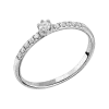 Product image 1 of the product “Women's Ring “Solitaire with Stone Row” in 585 White Gold with Diamonds, 0.17 ct ”