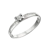 Product image 1 of the product “Women's Ring “Solitaire with Stone Row” in 585 White Gold with Diamonds, 0.138 ct ”
