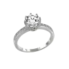 Product image 1 of the product “Women's Ring “Solitaire with Stone Row” in 925 Sterling Silver with Cubic Zirconia ”