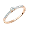 Product image 1 of the product “Women's Ring “Solitaire with Stone-Set Shoulders” in 585 Rose Gold with Diamonds ”