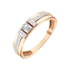 Product image 1 of the product “Women's Ring “Solitaire with Stone Bars” in 585 Rose Gold with Diamonds ”