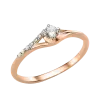 Artikelbild 1 des Artikels “Damenring „Solitär mit Steinzweig“ aus 585 Rotgold mit Zirkonia “