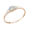 Product image 1 of the product “Women's Ring “Stepped Solitaire” in 585 Two-Tone Gold with Diamonds, 0.083 ct ”