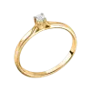 Product image 1 of the product “Women's Ring “Solitaire with Wavy Band” in 585 Yellow Gold with Diamonds ”