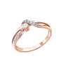 Product image 1 of the product “Women's Ring “Solitaire with Swirl” in 585 Rose Gold with Diamonds ”