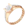 Product image 1 of the product “Women's Ring “Princess Solitaire with Pavé” in 585 Rose Gold with Cubic Zirconia ”