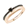 Artikelbild 1 des Artikels “Damenring „Solitär schwarz mit Steinreihe“ aus 585 Rotgold mit Zirkonia “